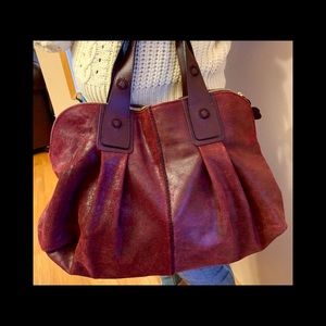 Moroccan Suede Cabas Bag with embroidered handles